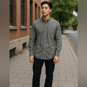 Croft & Barrow Gray Casual Button Down Shirt.